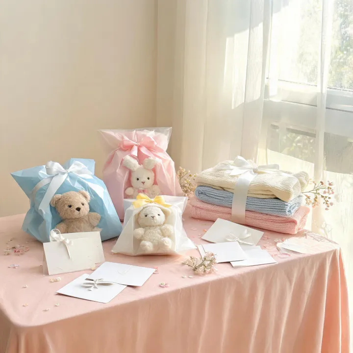 Plush gift table for baby shower