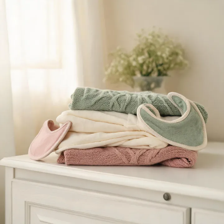 Baby textile nursery stack