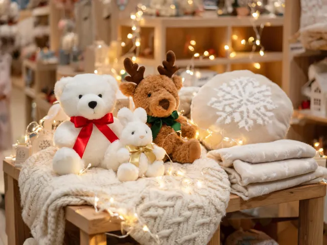 Holiday plush gift display