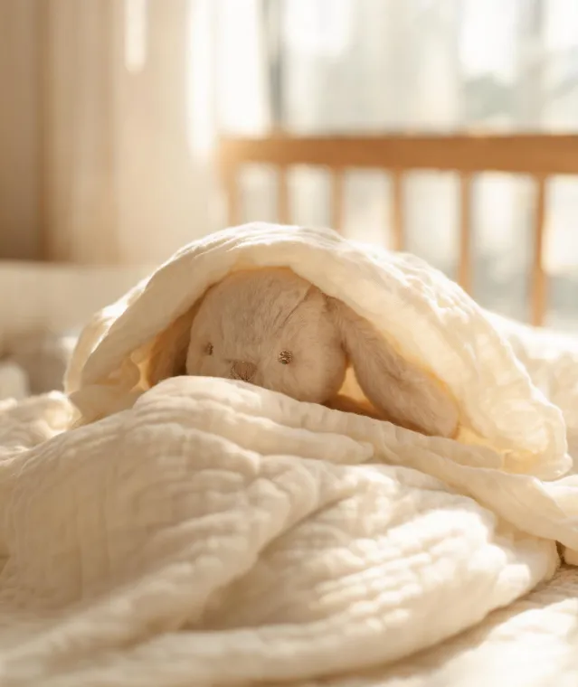 Plush peekaboo blanket play